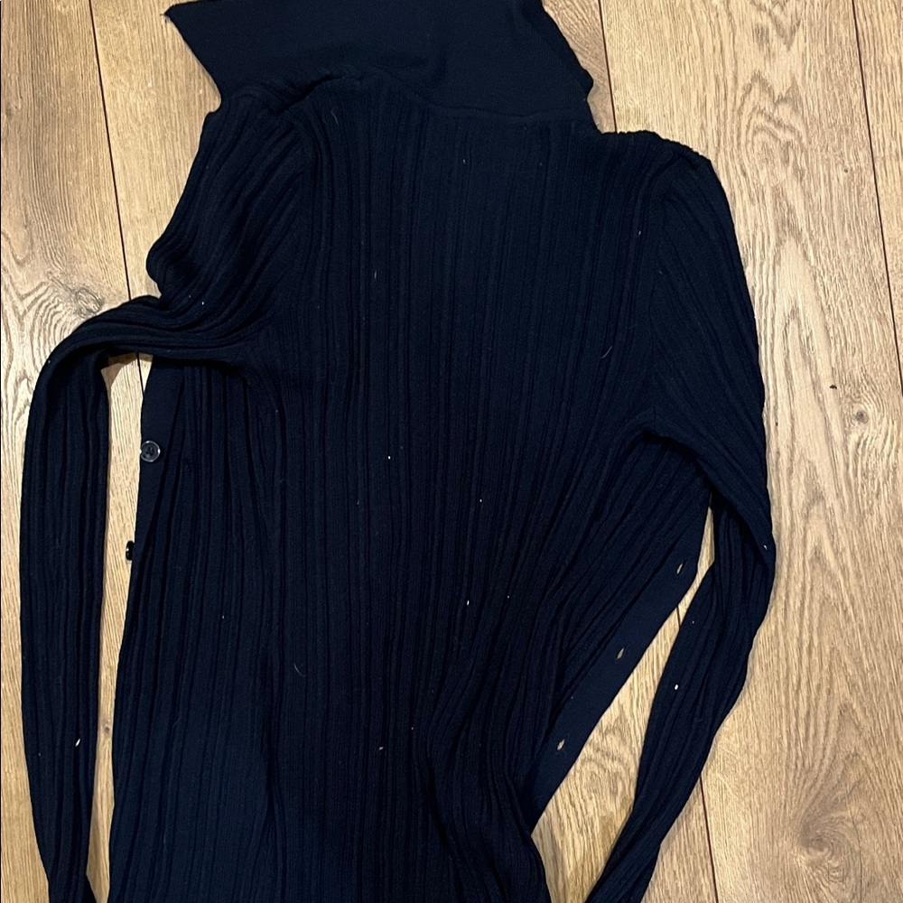 H&M Navy Ribbed Button-Up cardigan - Picture 5 of 5